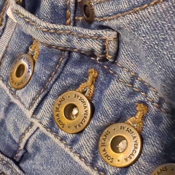 Sofia Jeans Side Panel Melisa Flare Button Front Size 0 Short Y2K Style - Picture 7 of 13